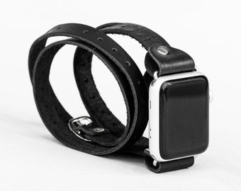 Boho Chic Leather Multi-Wrap Apple Watch Band, Women's 38mm-49mm, Compatible with Series 3-9, SE & Ultra, Fashion Gift Accessory 1864