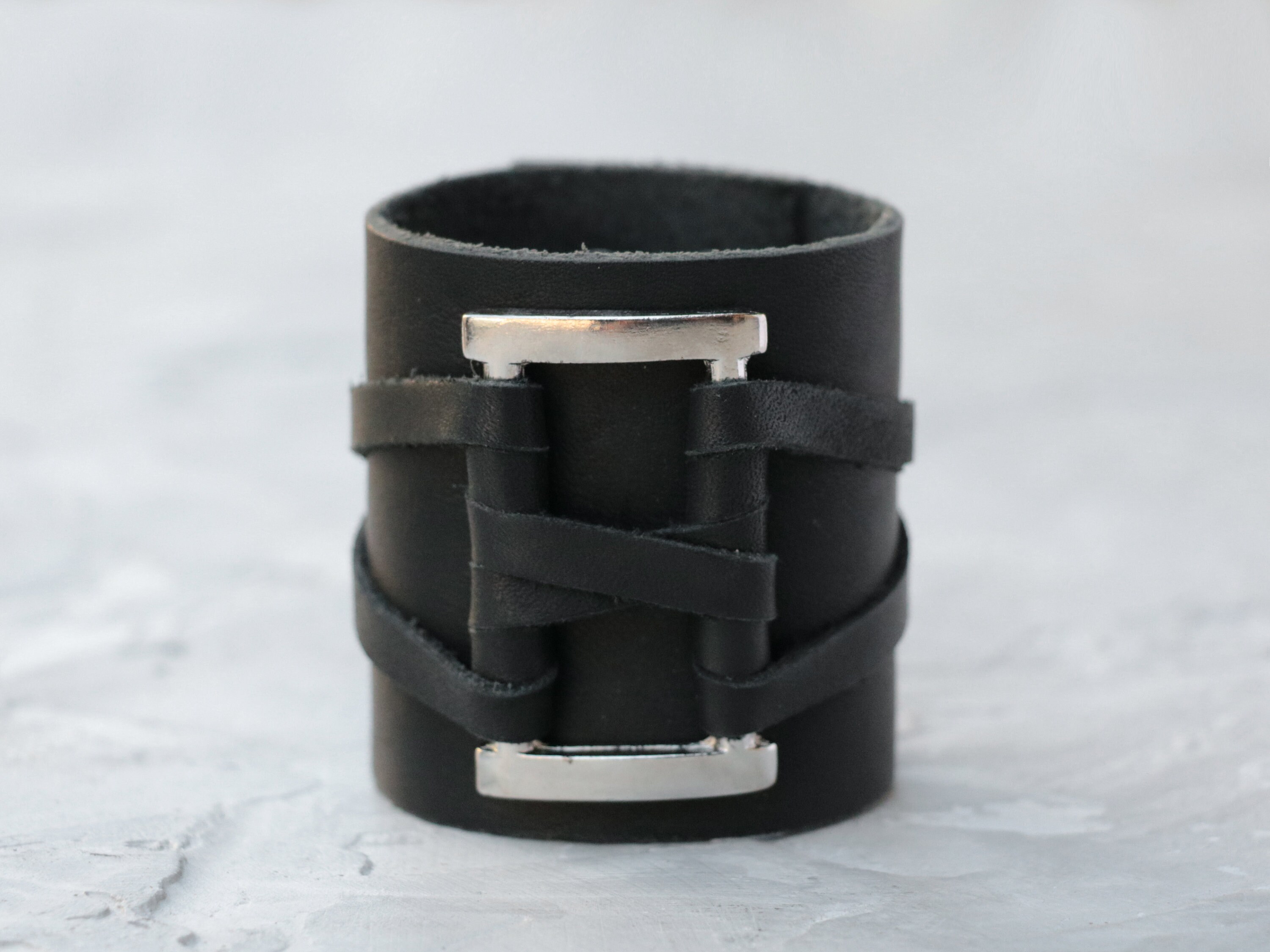 Armlet Leather Arm Cuff Mens Wide Leather Wristband Leather Etsy