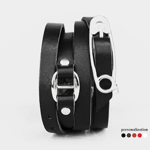 Multistrand wrap leather bracelet for men or woman, Boho turns around leather cuff bracelet, 8069