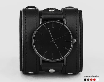 Wide western Leather cuff watch band for men or women - Lug 10mm 12mm 14mm 16mm 18mm 20mm 22mm 24mm 26mm 28mm 30mm, 5710st