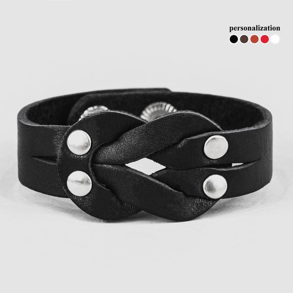 schmales Leder Manschettenarmband für Männer oder Frauen für Handgelenk von 5,3 bis 8,3 Zoll (13,5-21 cm), 3760