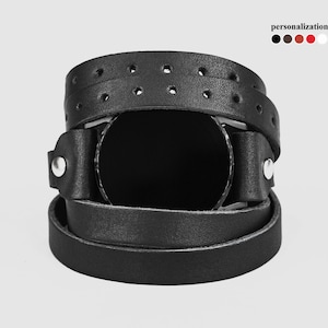 Multi-wrap boho läderarmband kompatibelt med Samsung och andra smartklockor för män eller kvinnor, 2858