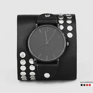 Wide Leather watch strap - Wide Leather watch band Leather cuff watch - Lug 10mm 12mm 14mm 16mm 18mm 20mm 22mm 24mm 26mm 28mm 30mm, 5070