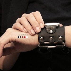 Wide leather apple watch cuff band for men or women 38mm 40mm 41mm 42mm 44mm 45mm 46mm 49mm series 3 4 5 6 7 8 9 10 SE 2 Ultra Ultra 2, 1107
