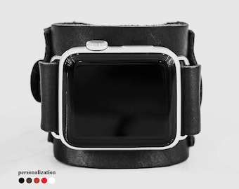 wide Leather Apple watch cuff band for men or women 38mm 40mm 41mm 42mm 44mm 45mm 46mm 49mm, series 3 4 5 6 7 8 9 10 11 SE Ultra 2 3, 1552