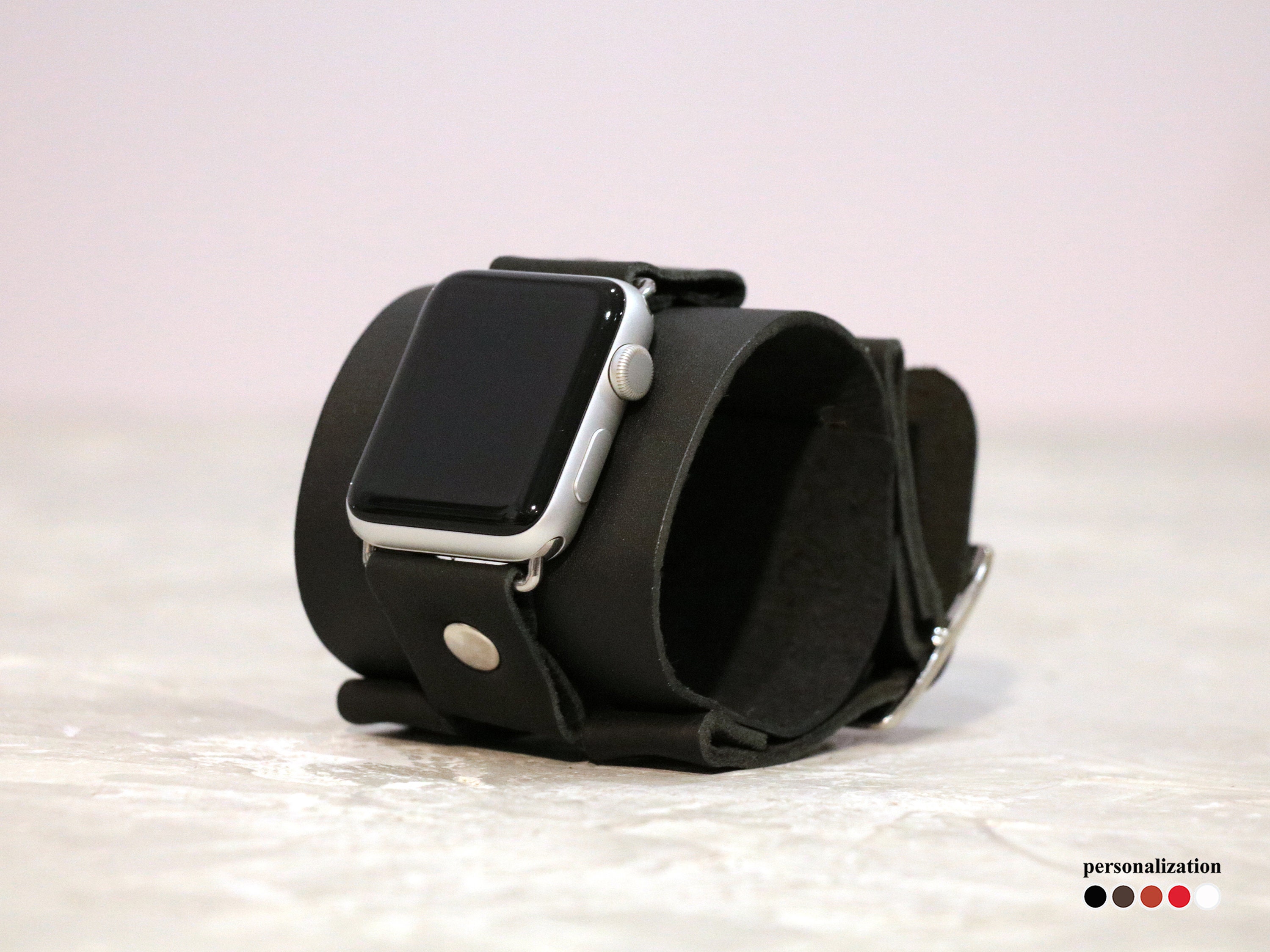 Apple watch band Leather wide Apple watch band Johnny Depp Etsy