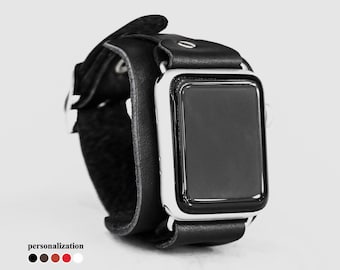 brede leren Apple Watch-band voor heren of dames 38 mm 40 mm 41 mm 42 mm 44 mm 45 mm 46 mm 49 mm, serie 3 4 5 6 7 8 9 10 11 SE Ultra 2 3, 1357