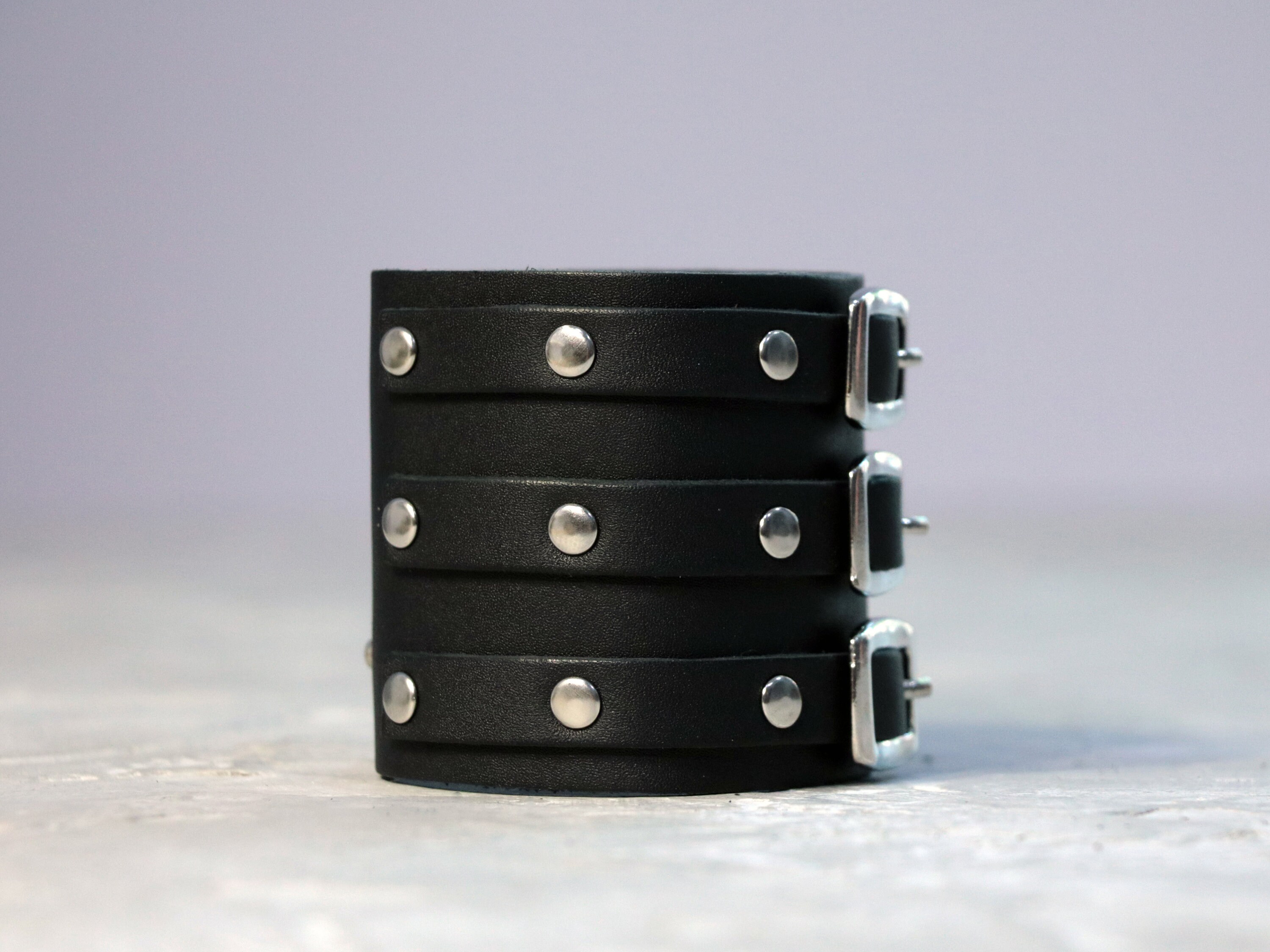 Wide Leather Wristbands Leather Wrist Cuff Buckled Leather Etsy UK