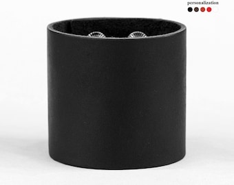 simple Wide blank leather cuff bracelet wristband for men or women for wrist from 4.7 to 9.4 inch (12-24 cm), 3603
