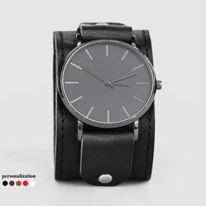 Wide Leather watch strap - Wide Leather watch band Leather cuff watch - Lug 10mm 12mm 14mm 16mm 18mm 20mm 22mm 24mm 26mm 28mm 30mm, 5362st