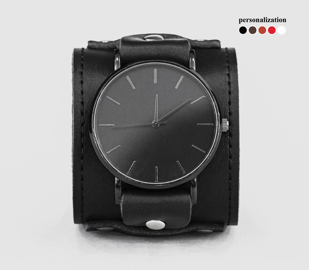 Cinturino largo in pelle per orologio da uomo o da donna