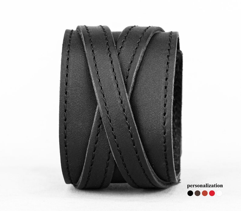 Leather Cuff Bracelet for Woman Wide Wrist Cuff Leather Etsy