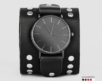 Bred läderarmband för män eller kvinnor - Lug 10 mm 12 mm 14 mm 16 mm 18 mm 20 mm 22 mm 24 mm 26 mm 28 mm 30 mm, 5365