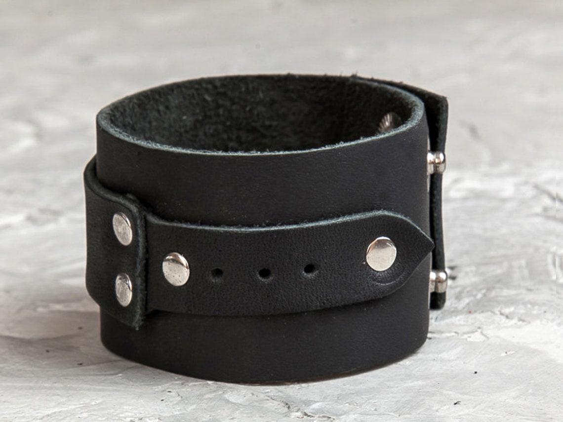 Leather wrist cuff Leather bracelet mens Leather bracelet | Etsy