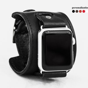 brede leren Apple Watch-manchetband voor heren of dames 38 mm 40 mm 41 mm 42 mm 44 mm 45 mm 46 mm 49 mm serie 3 4 5 6 7 8 9 10 SE Ultra Ultra 2, 1230st
