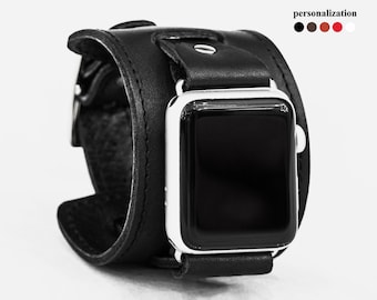 wide Leather Apple watch cuff band for men or women 38mm 40mm 41mm 42mm 44mm 45mm 46mm 49mm series 3 4 5 6 7 8 9 10 11 SE Ultra 2 3, 1230st