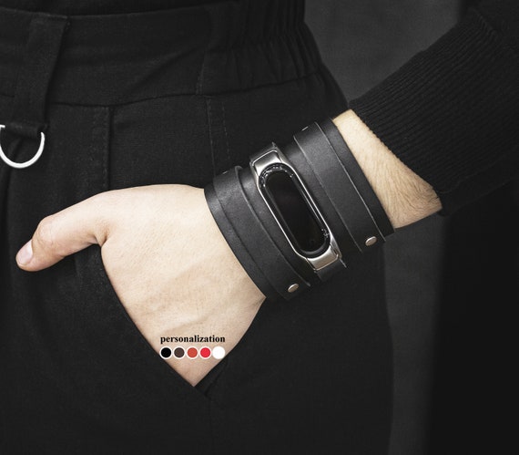Correa ancha de piel compatible con reloj fitness Xiaomi Mi Band series 3,  4, 5, 6 y 7, para hombre o mujer, código 2915 -  México