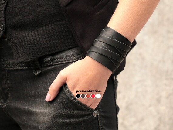 mens leather wrist cuff