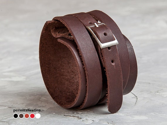 Unisex Wide Brown/Black Handmade Wide leather Wrap Bracelet Personalized Rivets Buckle Wristband Bangle Bracelets Unisex Wide Brown/Black Handmade Wide leather Wrap Bracelet Personalized Rivets Buckle Wristband Bangle Bracelets