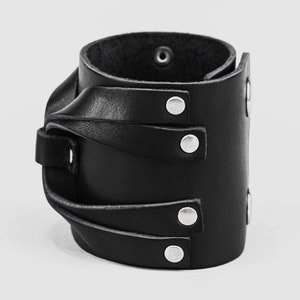 Large bracelet manchette en cuir avec araignée, bracelet manchette large en cuir noir pour homme ou femme, protège-bras en cuir, 3290 image 5