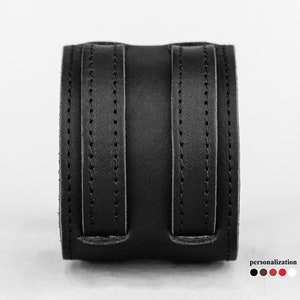 Aviator Leather wrist cuff bracelet for men or women, wide Leather wristband, 6400st