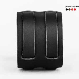 Aviator Leather wrist cuff bracelet for men or  women, wide Leather wristband, 6400