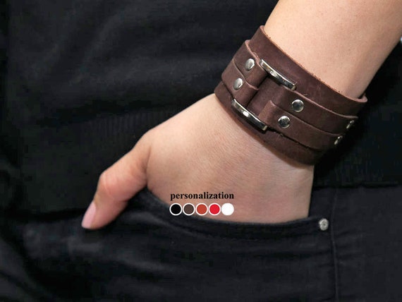 leather wrist strap mens