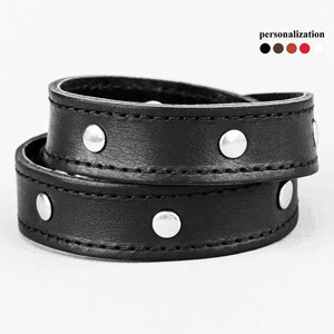 Double wrap Leather bracelet for man or woman, 8091st