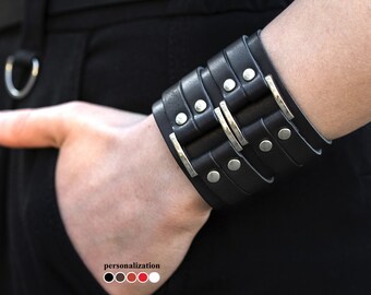 NG557 Lot 8PC Biker Rock Trendy Double Wrap Leather Cowhide Buckle Bracelet Cuff NG557 Lot 8PC Biker Rock Trendy Double Wrap Leather Cowhide Buckle Bracelet Cuff