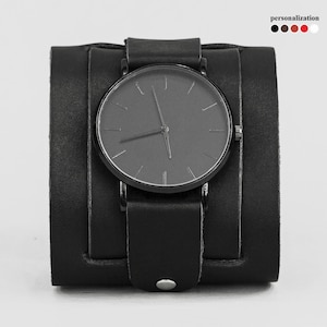 wide Leather watch cuff band for men or women, Leather watch strap for lug 10mm 12mm 14mm 16mm 18mm 20mm 22mm 24mm 26mm 28mm 30mm, 5410