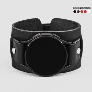 Breites Manschettenarmband aus Leder für Samsung und andere Smart Uhr für Männer oder Frauen, 2240