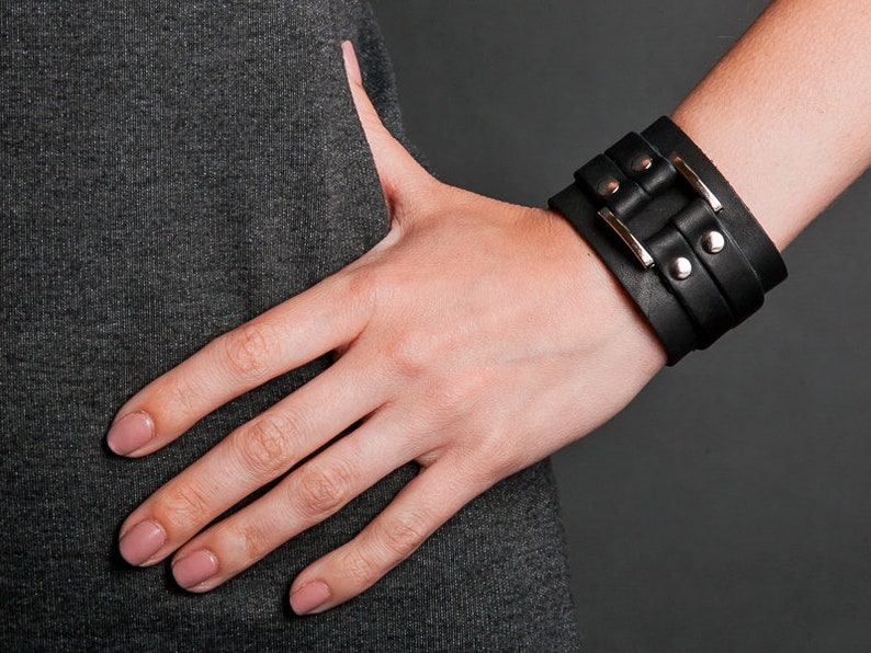 Wide Leather Cuff Leather Arm Bands Mens Wide Leather Etsy