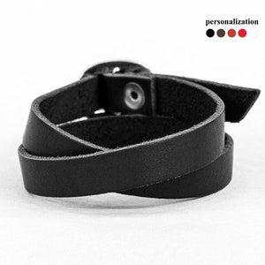 Double wrap leather bracelet for men or women, 8160