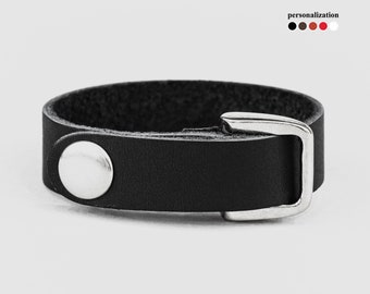 Slim leather cuff bracelet for men or women, Width 0.6 in (1,5 cm), Length size according to your wrist, 3240