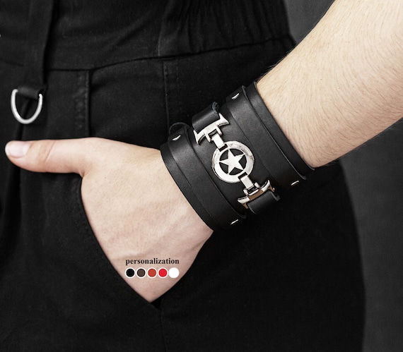 Bracelet Manchette En Cuir De Vachette - France