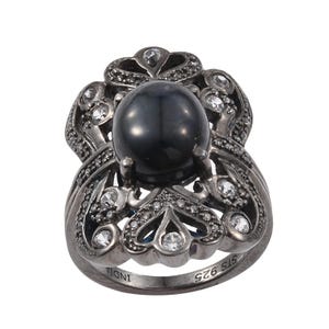 Gold Ring Diffused Blue Sapphire, Natural white zircon 925SS