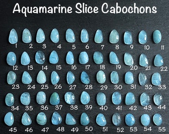 Hellblaue Aquamarine Freeform Plain Scheibe Ringsize Cabochons