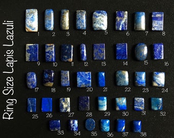 Lapis Lazuli Rectangular and Square Ring Size Cabochon