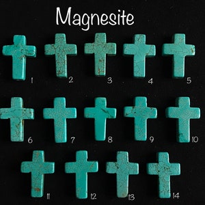 Turquoise Magnesite Carved Cross Drilled Stone Pendant LAST ONE No. 11