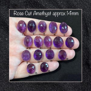 Rik lila ametistroslipad fasetterad ringstorlek oval cabochon 12 till 14 mm (storlekar i beskrivningen)