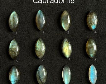 Labradorite Blue and Mixed Flash Marquise Cabochon