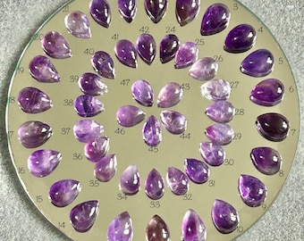 Amethyst Ringsize Teardrop / Pear Drop Cabochons