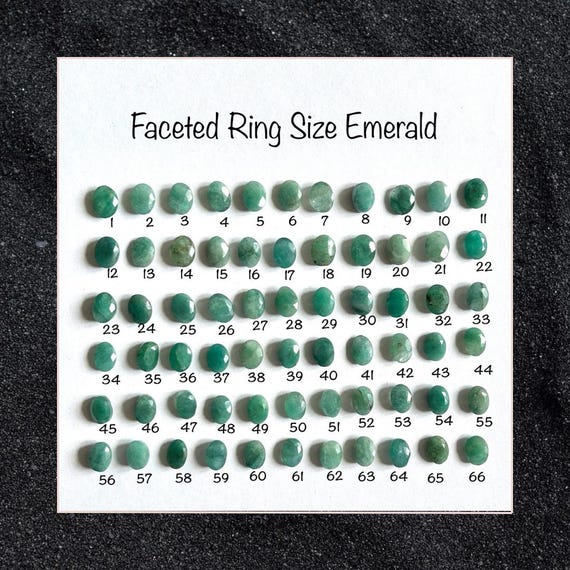 Faceted Emerald Ring Size Oval Gemstones 6 to 7mm (sizes in description)