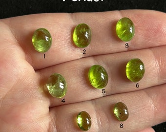 Tamaño del anillo Peridoto Cabujones Ovalados