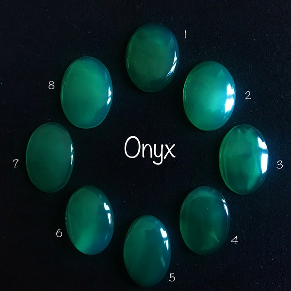 Natural Green Onyx Oval Cabochon 29 to 32mm