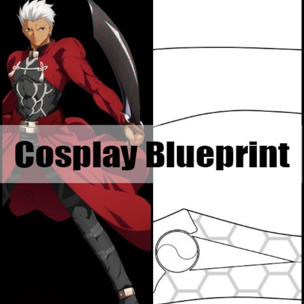Cosplay PDF Vector Pattern Blueprint - Archer Blade Pattern (Fate/ Stay Night)