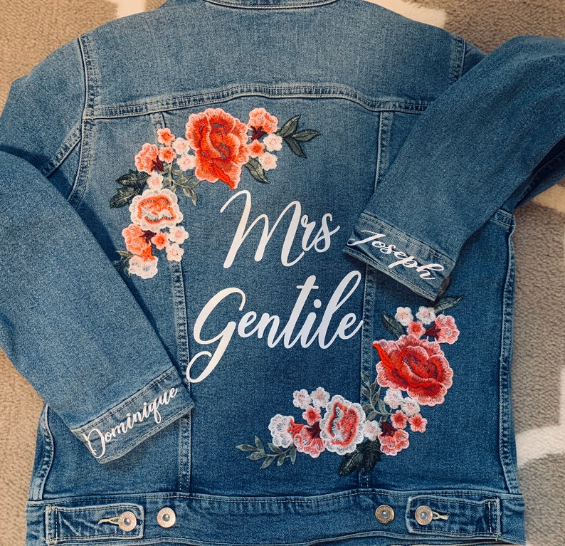 Bride Jean Jacket Engagement gift bridal shower gift bachelorette party bride to be gift