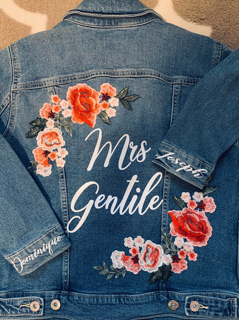 Bride Jean Jacket Engagement gift bridal shower gift bachelorette party bride to be gift