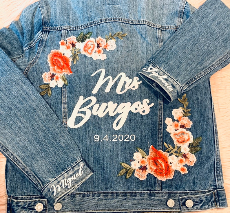 Bride Jean Jacket Engagement gift bridal shower gift bachelorette party bride to be gift