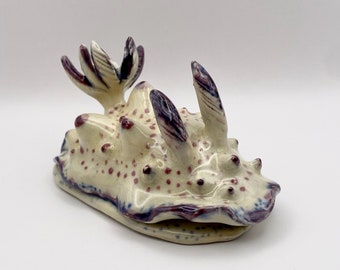 Handmade Ceramic Nudibranch Sculpture, Underwater Art Painting